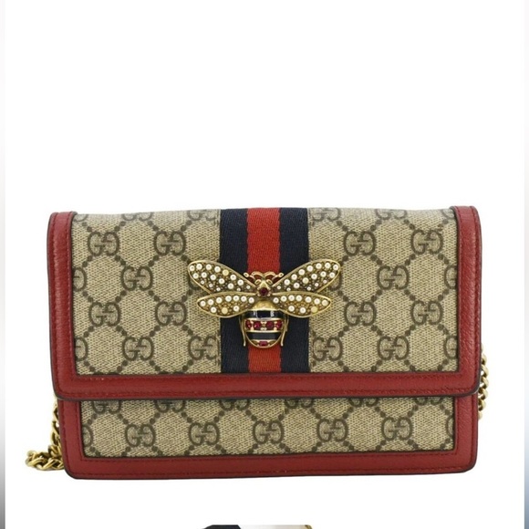 Gucci Queen Margaret GG Supreme Wallet On A Chain - Picture 1 of 13